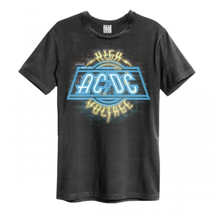 Front - Amplified Unisex Adult High Voltage Neon AC/DC T-Shirt