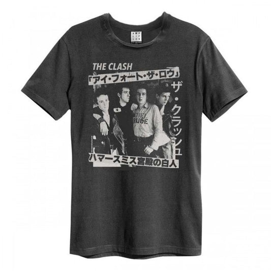 Front - Amplified Unisex Adult Tour Poster The Clash T-Shirt