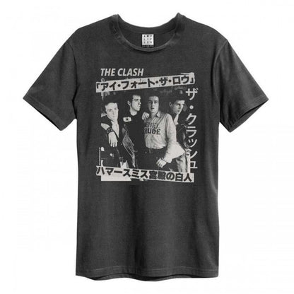 Front - Amplified Unisex Adult Tour Poster The Clash T-Shirt
