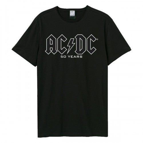 Front - Amplified Unisex Adult History AC/DC 50th Anniversary T-Shirt