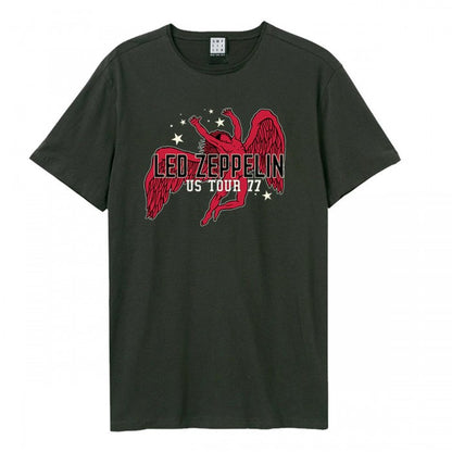 Front - Amplified Unisex Adult US Tour 77 Icarus Led Zeppelin T-Shirt