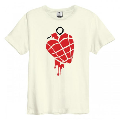Front - Amplified Unisex Adult American Idiot Heart Grenade Green Day Vintage T-Shirt