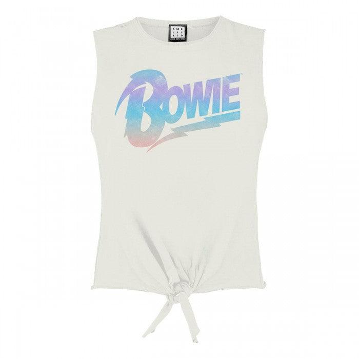 Front - Amplified Womens/Ladies David Bowie Vintage Logo Crop Top
