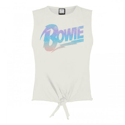 Front - Amplified Womens/Ladies David Bowie Vintage Logo Crop Top