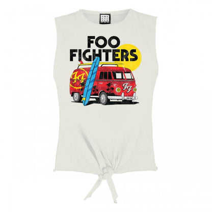 Front - Amplified Womens/Ladies Camper Van Foo Fighters Vintage Crop Top