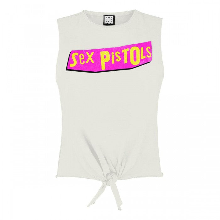 Front - Amplified Womens/Ladies Driver Sex Pistols Vintage Logo Crop Top