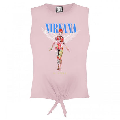 Front - Amplified Womens/Ladies In Utero The Ordinary Nirvana Sleeveless Crop Top