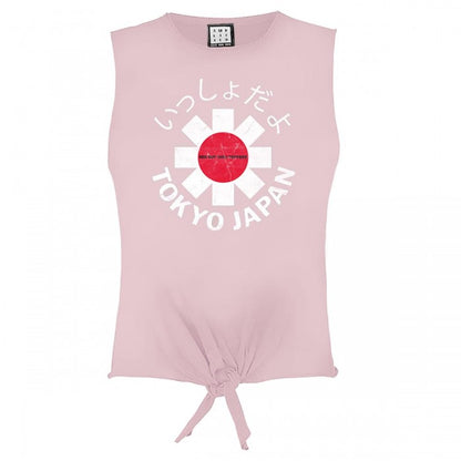Front - Amplified Womens/Ladies Tokyo Japan 182 Red Hot Chili Peppers Sleeveless Crop Top