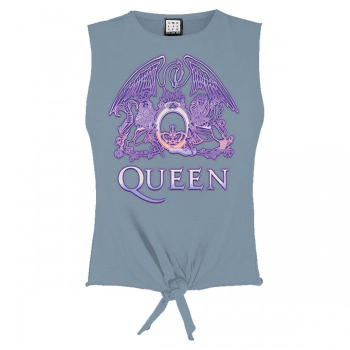 Front - Amplified Womens/Ladies Neon Sign Queen Sleeveless Crop Top