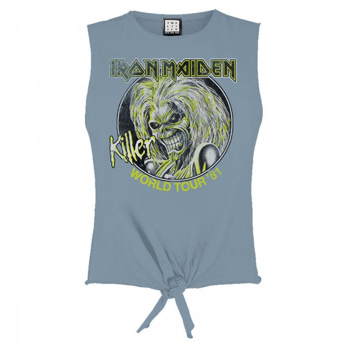 Front - Amplified Womens/Ladies Killer World Tour ´81 Iron Maiden Crop Top