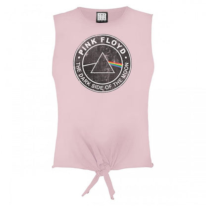 Front - Amplified Womens/Ladies The Dark Side Of The Moon Pink Floyd Sleeveless Crop Top