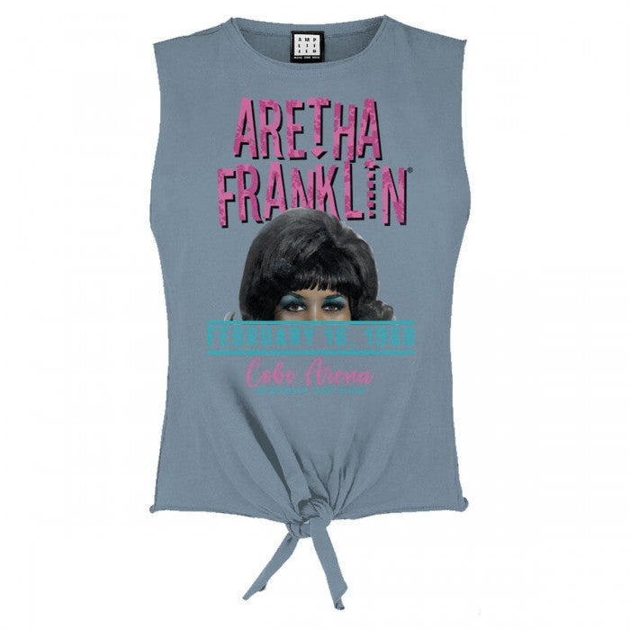 Front - Amplified Womens/Ladies Cobo Arena Aretha Franklin Sleeveless Crop Top