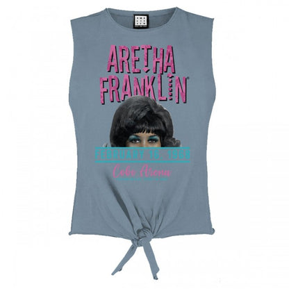 Front - Amplified Womens/Ladies Cobo Arena Aretha Franklin Sleeveless Crop Top