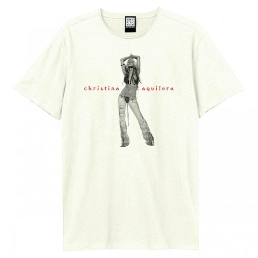 Front - Amplified Unisex Adult Stripped Christina Aguilera T-Shirt
