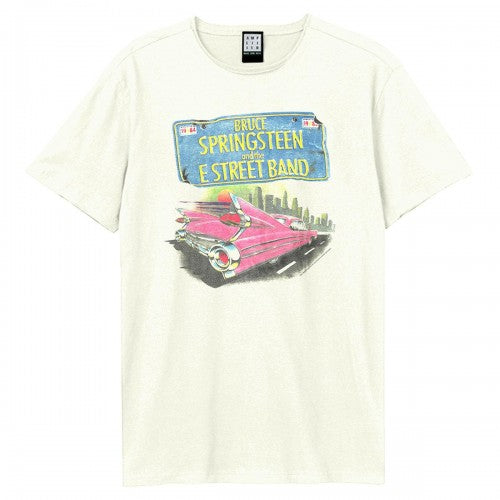 Front - Amplified Unisex Adult Pink Cadi Bruce Springsteen T-Shirt