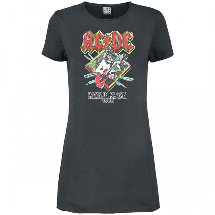 Front - AC/DC Womens/Ladies North America Tour 80 T-Shirt Dress