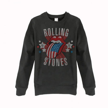 Front - Amplified Unisex Adult Tour 75 The Rolling Stones Sweatshirt