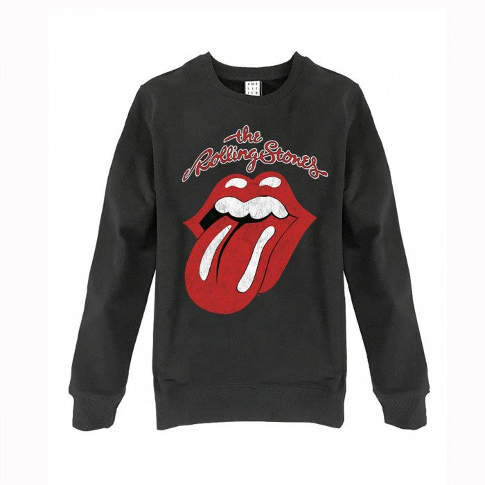 Front - Amplified Unisex Adult Vintage Tongue The Rolling Stones Sweatshirt