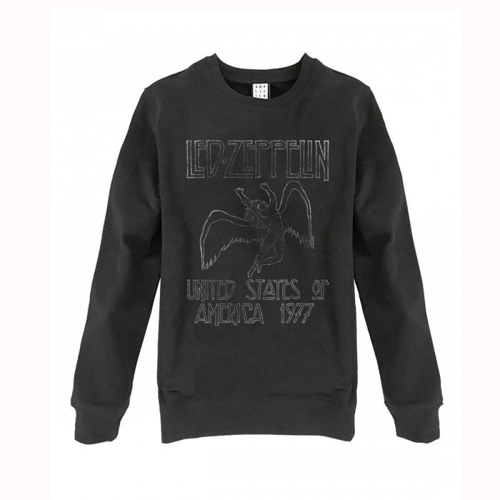 Front - Amplified Unisex Adult USA 1977 Led Zeppelin Sweatshirt