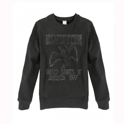Front - Amplified Unisex Adult USA 1977 Led Zeppelin Sweatshirt