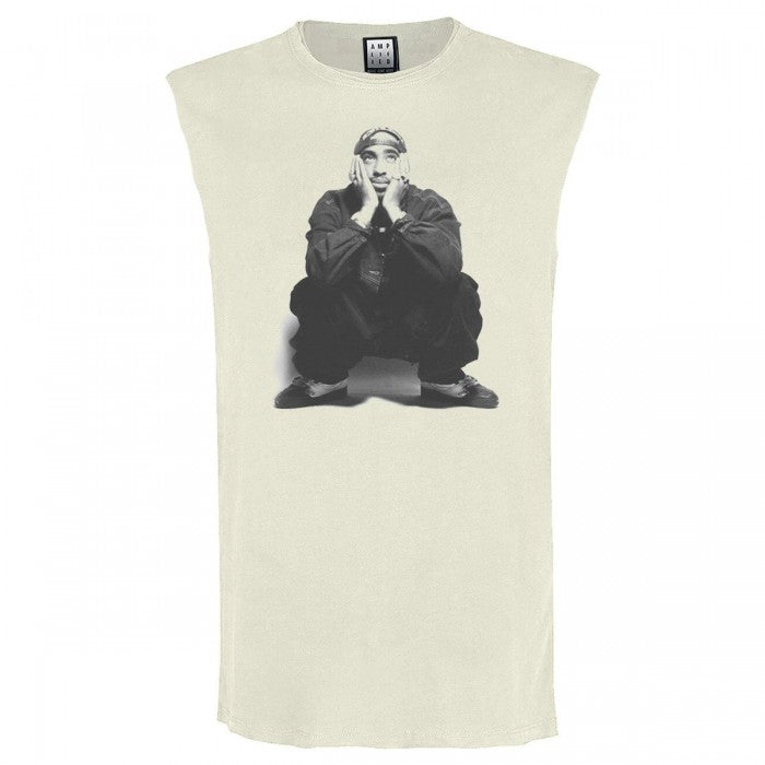 Front - Amplified Unisex Adult Contemplation Tupac Shakur Sleeveless Tank Top