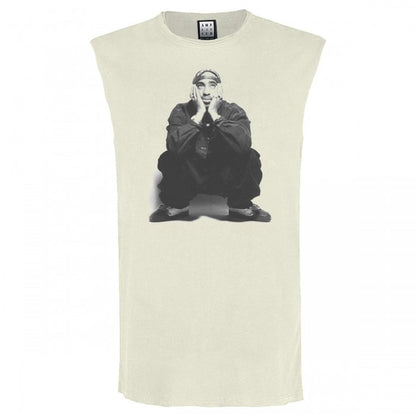 Front - Amplified Unisex Adult Contemplation Tupac Shakur Sleeveless Tank Top