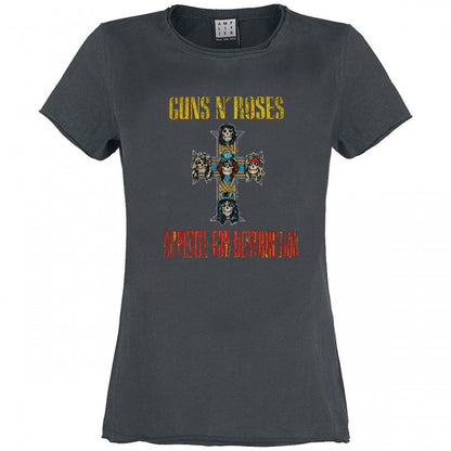Front - Amplified Womens/Ladies Appetite For Destruction Guns N Roses T-Shirt