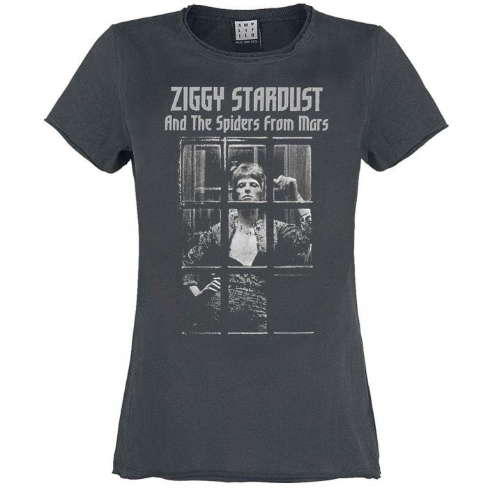 Front - Amplified Womens/Ladies Rise And Fall David Bowie T-Shirt
