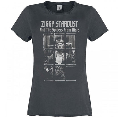 Front - Amplified Womens/Ladies Rise And Fall David Bowie T-Shirt