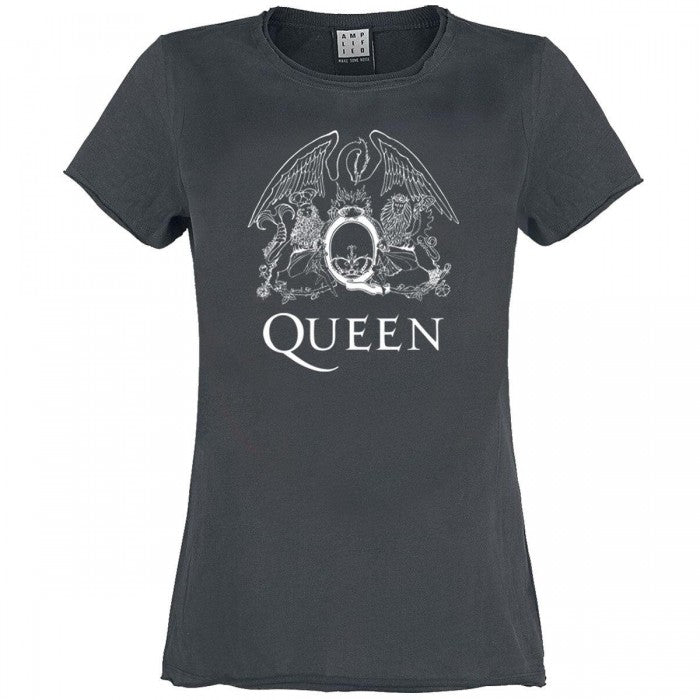 Front - Amplified Womens/Ladies Line Art Crest Queen T-Shirt