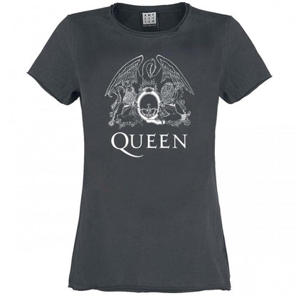 Front - Amplified Womens/Ladies Line Art Crest Queen T-Shirt