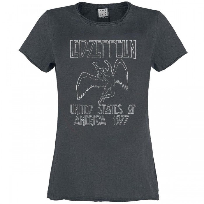 Front - Amplified Womens/Ladies Usa Tour 77 Led Zeppelin T-Shirt