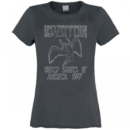 Front - Amplified Womens/Ladies Usa Tour 77 Led Zeppelin T-Shirt