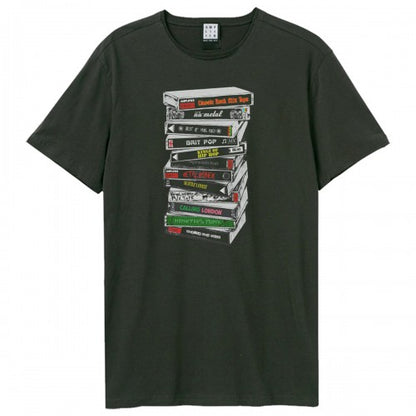 Front - Amplified Unisex Adult Stack Of Tapes T-Shirt