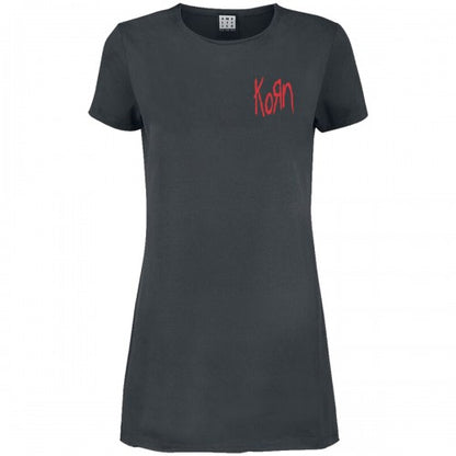 Front - Amplified Womens/Ladies Lineart Issues Korn T-Shirt
