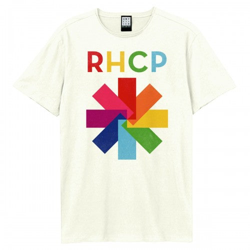 Front - Amplified Unisex Adult Colour Wheel Asterix Red Hot Chilli Peppers T-Shirt