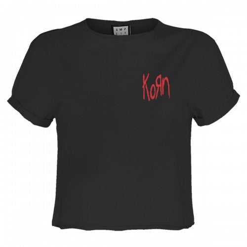 Front - Amplified Womens/Ladies Lineart Issues Korn Crop T-Shirt