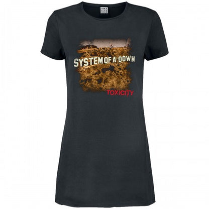 Front - Amplified Womens/Ladies Toxicity Systems Of A Down T-Shirt Dress