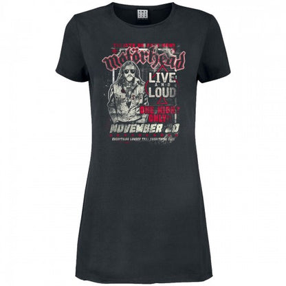 Front - Amplified Womens/Ladies One Night Only Motorhead T-Shirt Dress