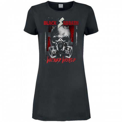 Front - Amplified Womens/Ladies Wicked World Black Sabbath T-Shirt Dress