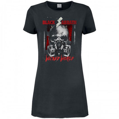 Front - Amplified Womens/Ladies Wicked World Black Sabbath T-Shirt Dress