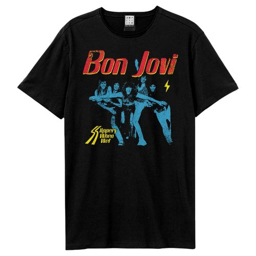 Front - Amplified Unisex Adult Slippery When Wet Bon Jovi T-Shirt
