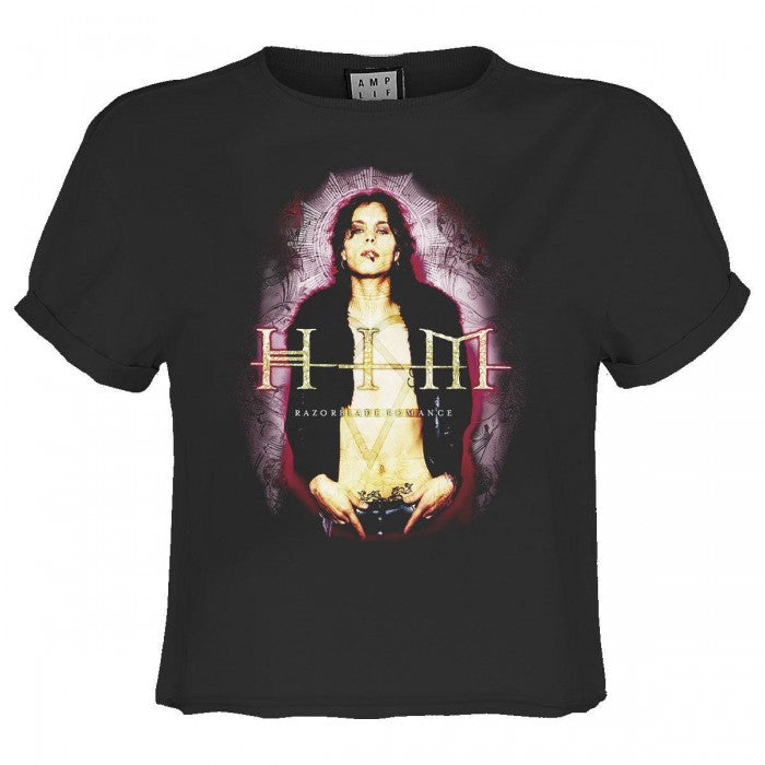 Front - Amplified Womens/Ladies Razorblade Romance HIM Crop Top