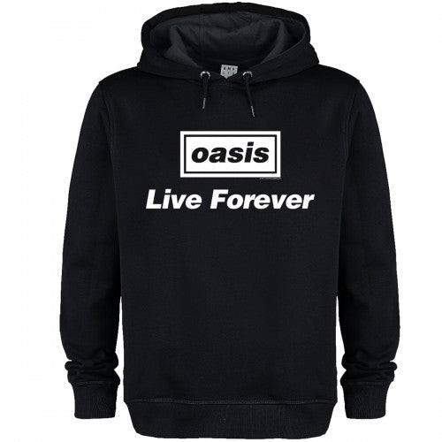 Front - Amplified Unisex Adult Live Forever Title Oasis Hoodie