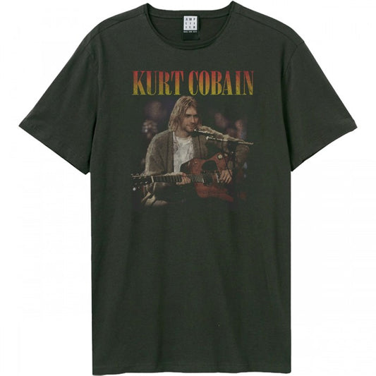 Front - Amplified Unisex Adult Unplugged In New York Kurt Cobain T-Shirt