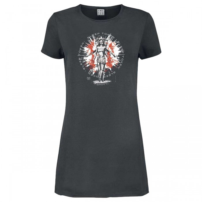 Front - Amplified Womens/Ladies Rain Sleep Token T-Shirt Dress