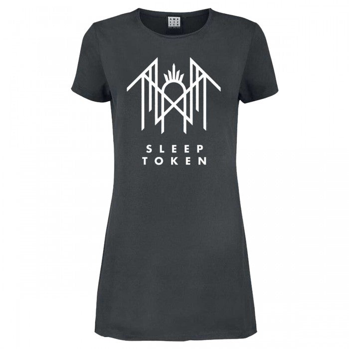 Front - Amplified Womens/Ladies Crystalina Logo Sleep Token T-Shirt Dress