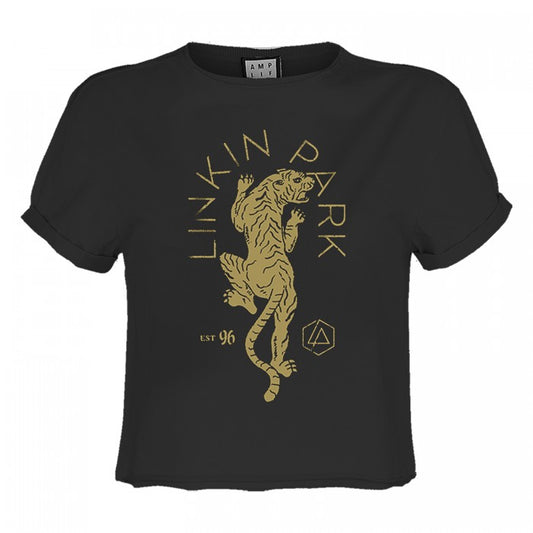 Front - Amplified Womens/Ladies Tiger Linkin Park Crop Top