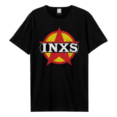 Front - Amplified Unisex Adult Circle Logo INXS T-Shirt
