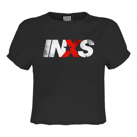 Front - Amplified Womens/Ladies INXS Logo Crop Top